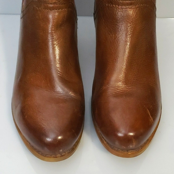 Dansko Hayley Ankle Boot Women's Size 42 Brown Milled Calf Tan Leather Zip Block - Picture 4 of 16